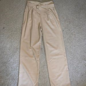 Tan Straight Leg Dress Pants